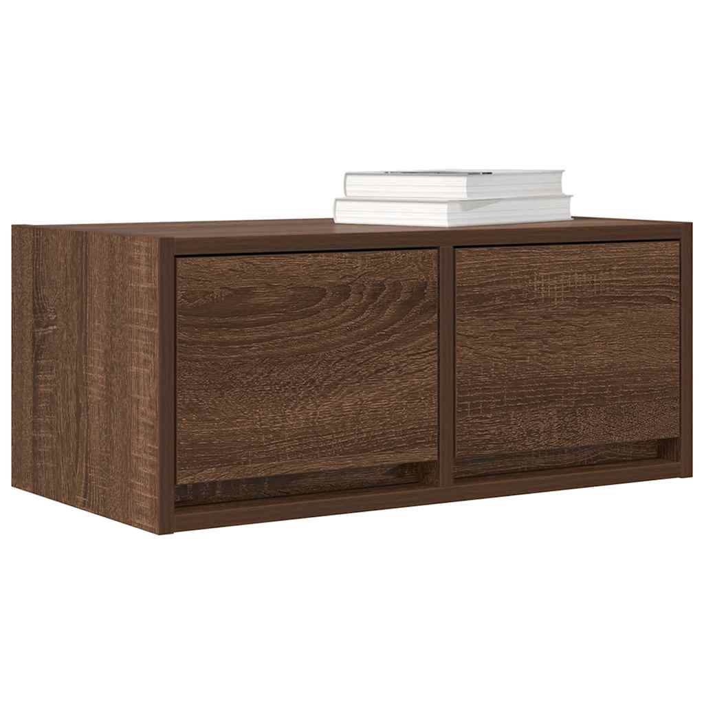 barna tölgy színű szerelt fa TV-szekrény 60x31x25,5 cm