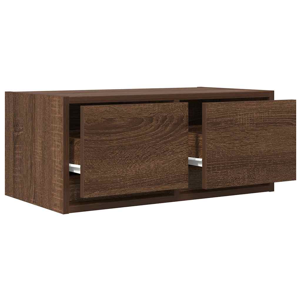 barna tölgy színű szerelt fa TV-szekrény 60x31x25,5 cm