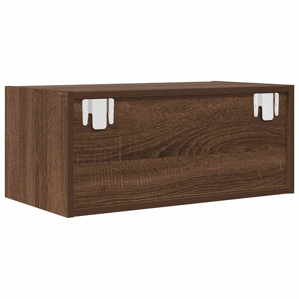 barna tölgy színű szerelt fa TV-szekrény 60x31x25,5 cm