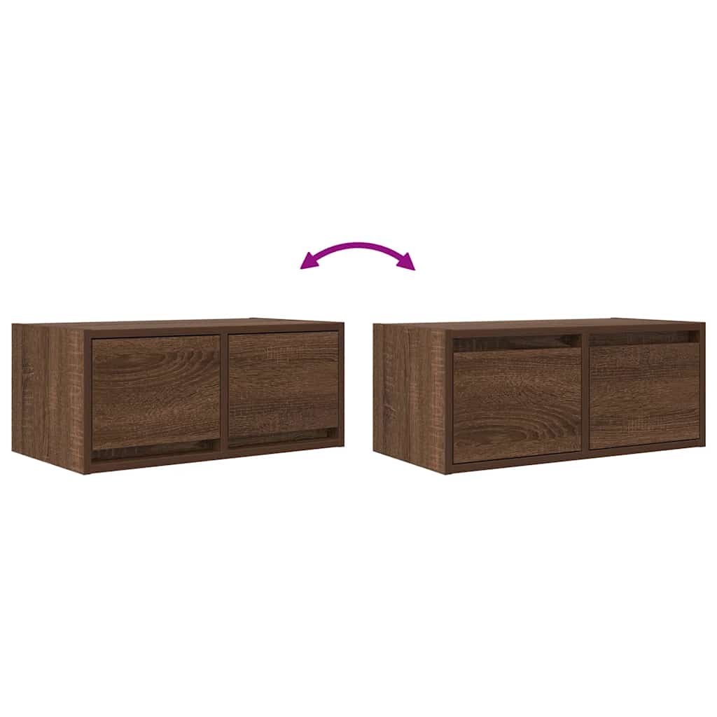 barna tölgy színű szerelt fa TV-szekrény 60x31x25,5 cm
