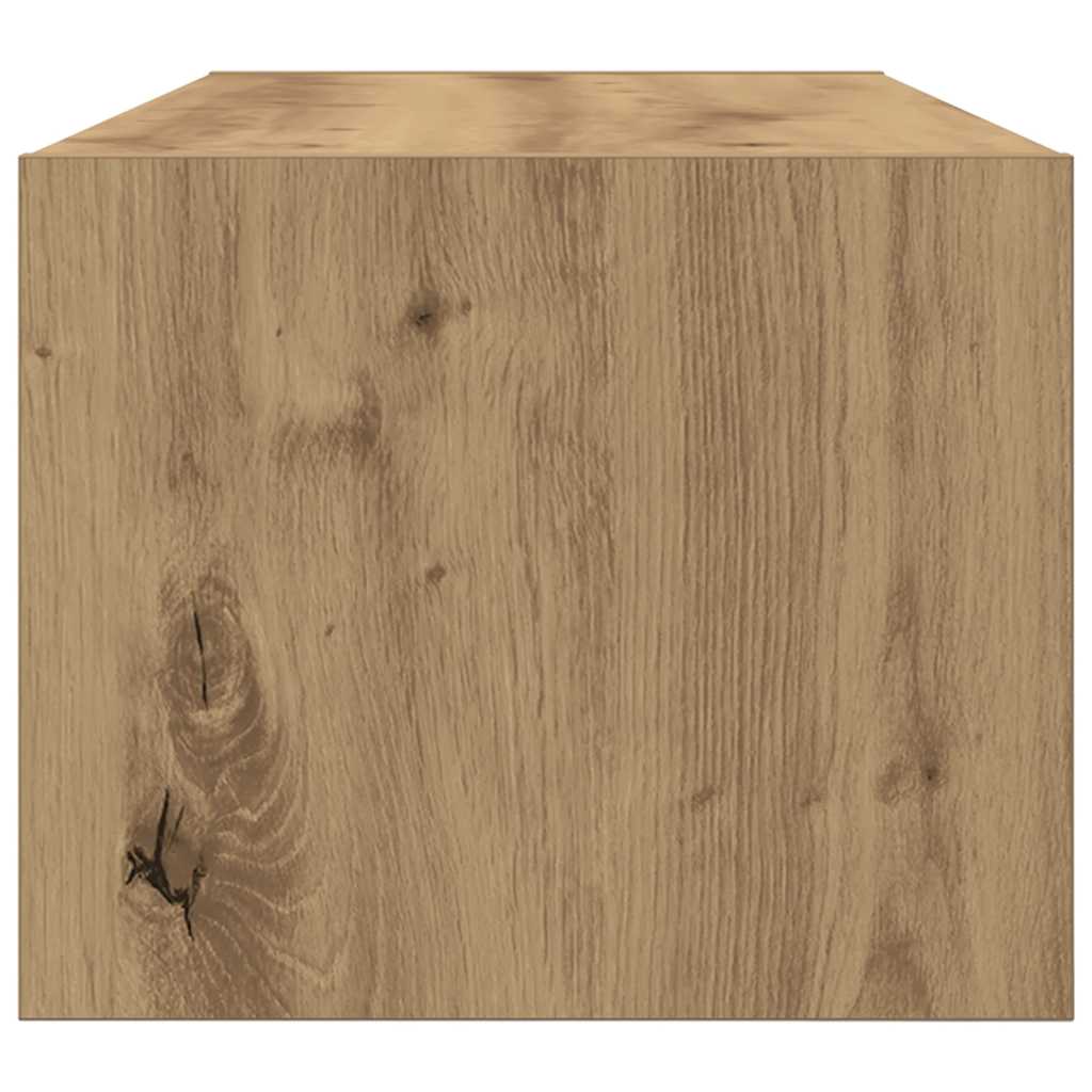 2 db kézműves tölgy színű szerelt fa TV-szekrény 80x31x25,5 cm