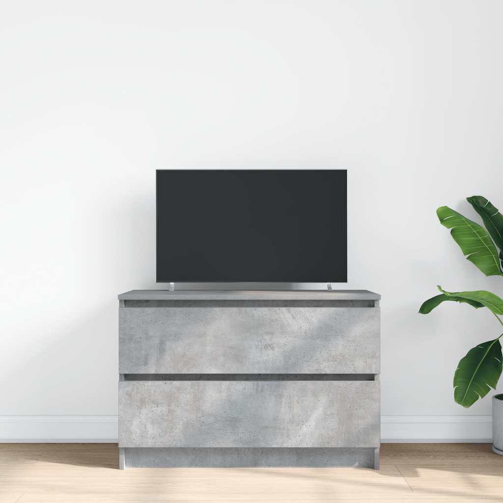 betonszürke szerelt fa TV-szekrény 80x35x54 cm