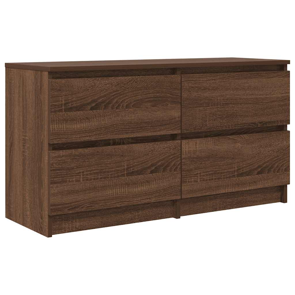 barna tölgyszínű szerelt fa TV-szekrény 100x35x54 cm