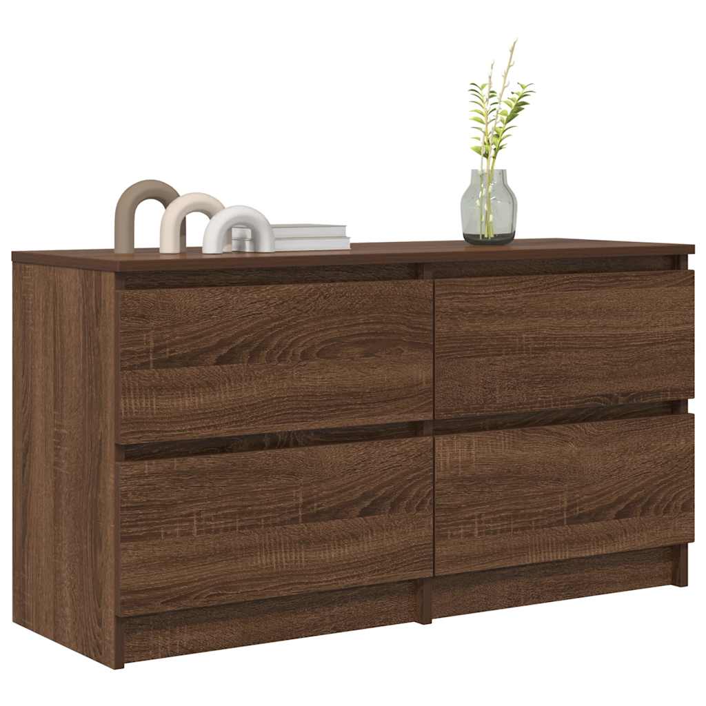 barna tölgyszínű szerelt fa TV-szekrény 100x35x54 cm