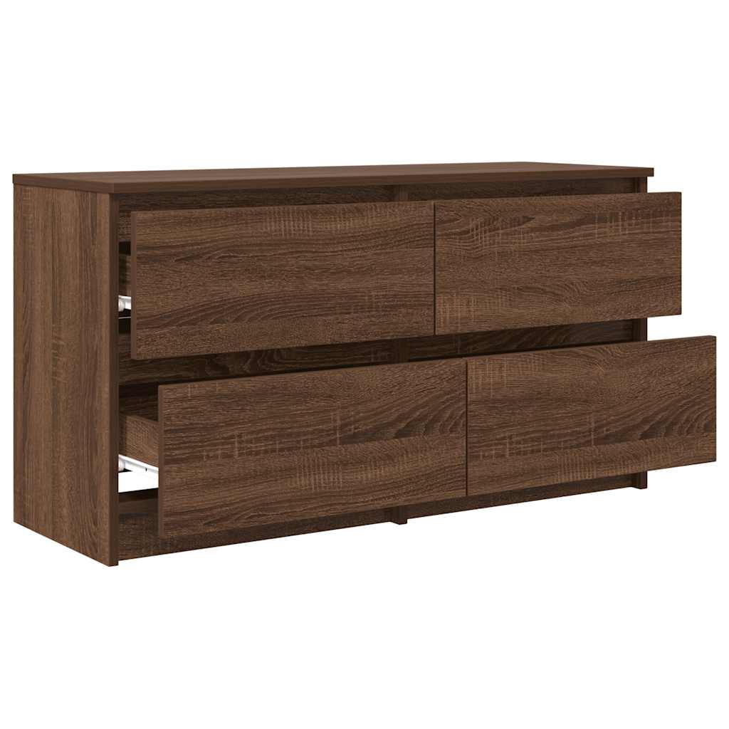 barna tölgyszínű szerelt fa TV-szekrény 100x35x54 cm