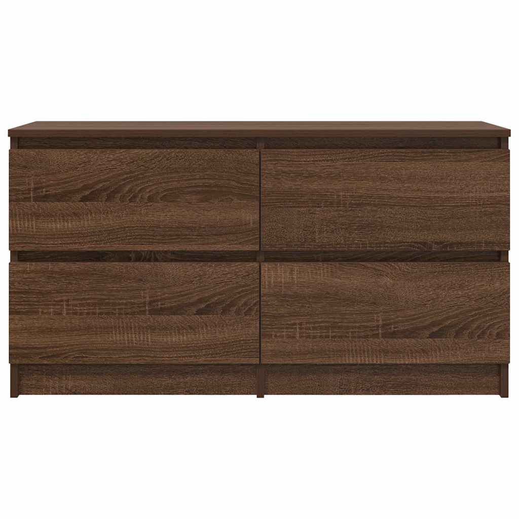 barna tölgyszínű szerelt fa TV-szekrény 100x35x54 cm