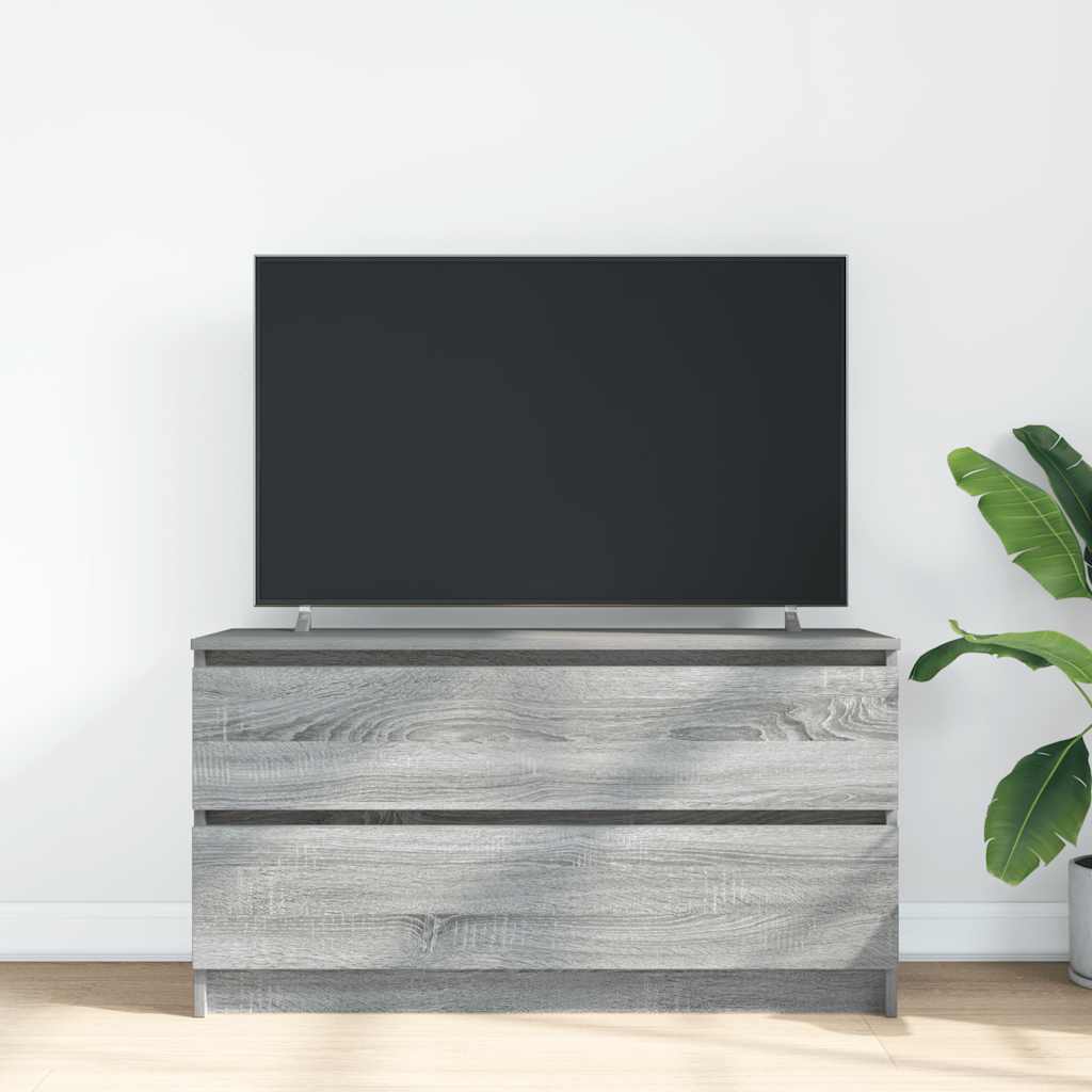 szürke sonoma színű szerelt fa TV-szekrény 100x35x54 cm