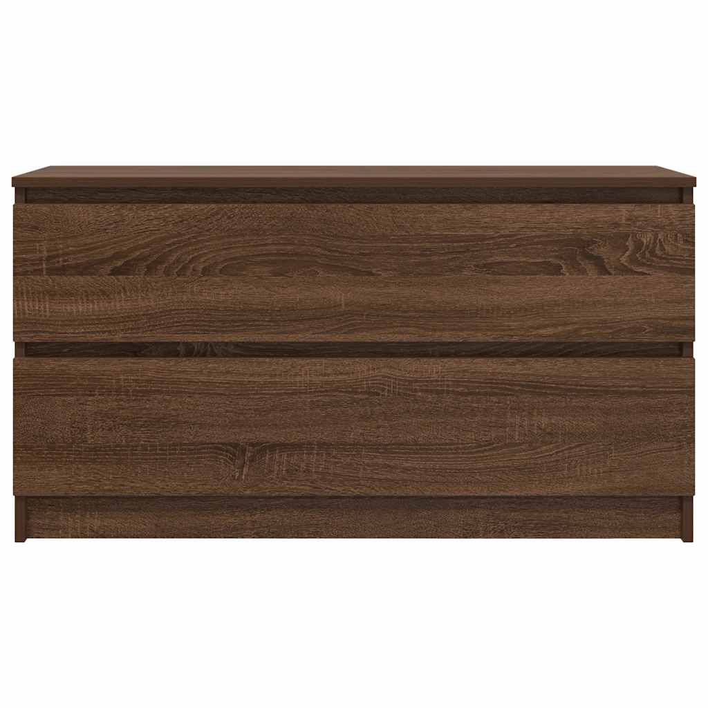 barna tölgyszínű szerelt fa TV-szekrény 100x35x54 cm