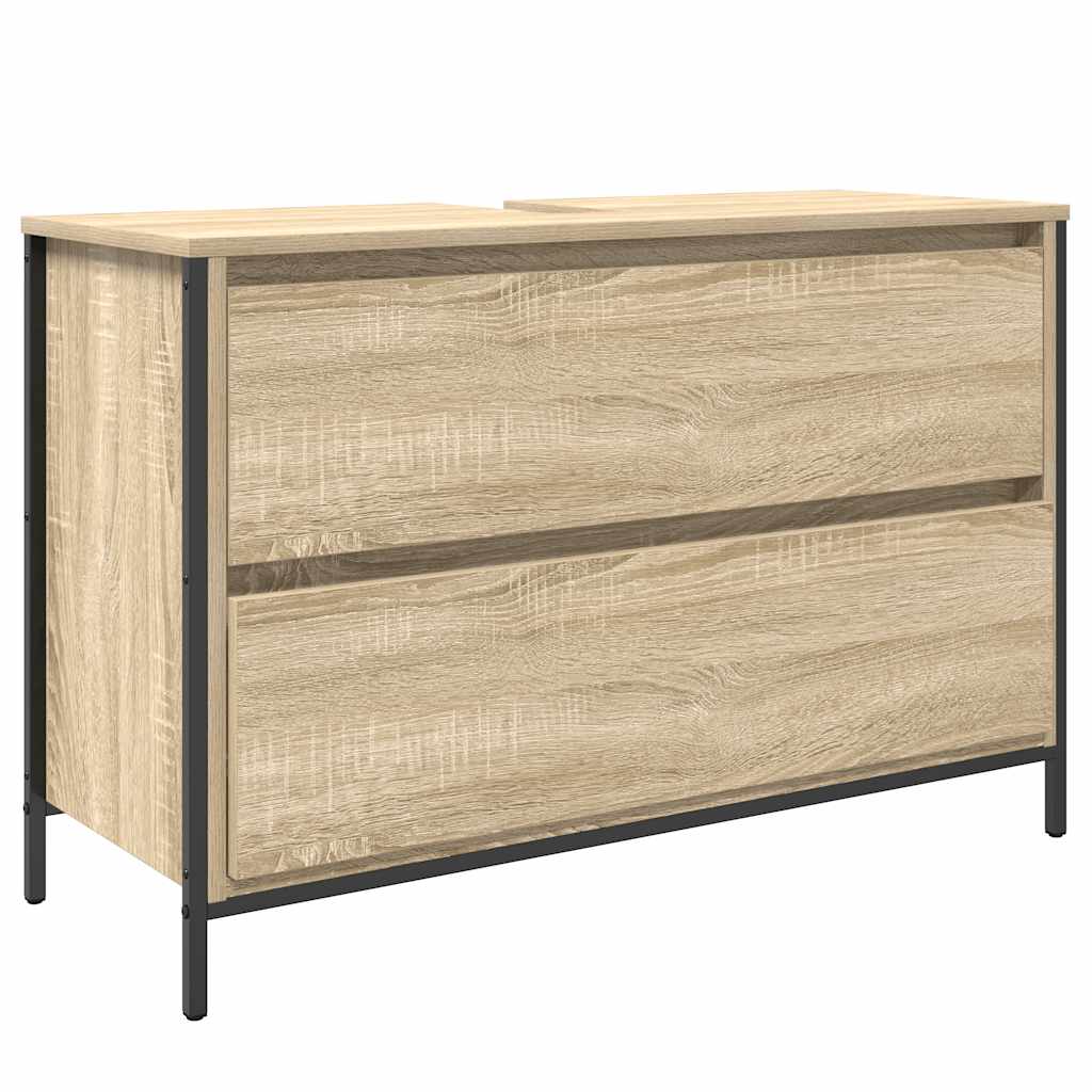 sonoma tölgy fürdőszobai mosdószekrény fiókokkal 90x34,5x60 cm