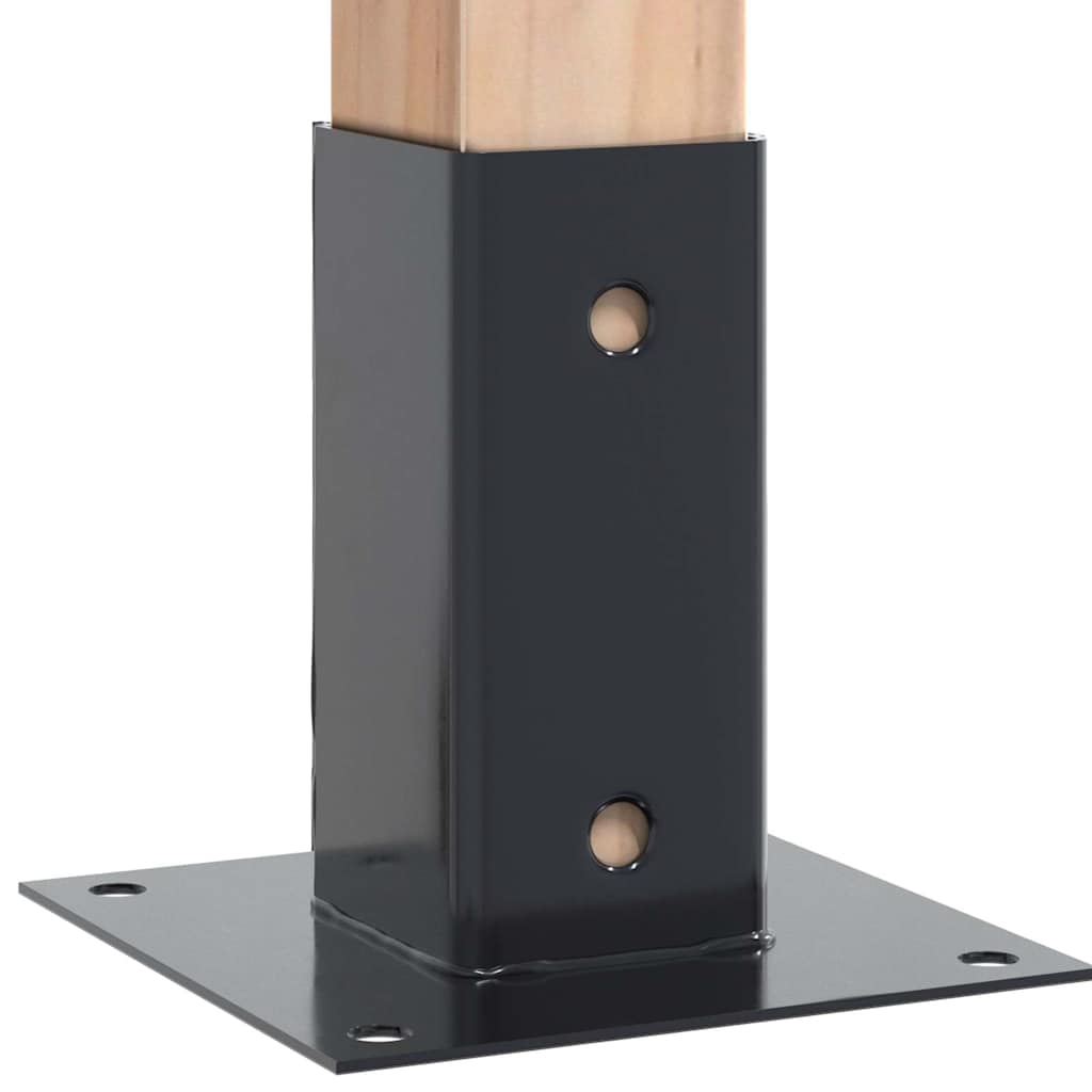 4 db antracit porszórt acél oszlopalapok négyzet alakú 71x71 mm