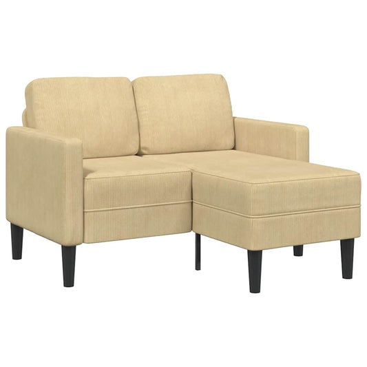 szürke-zöld vászon 2 üléses kanapé L-alakú kanapéval 125 cm