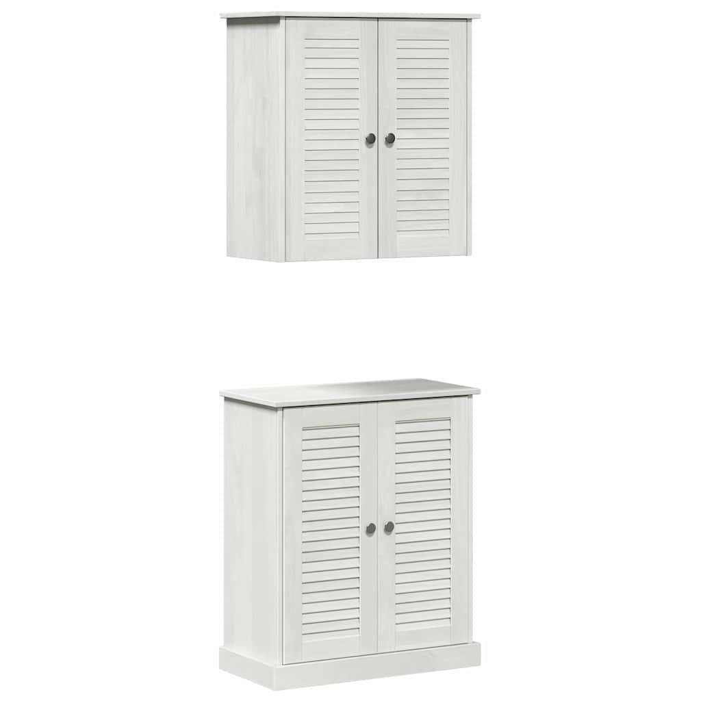 Fürdőszoba bútor szett polcokkal 2 pcs Barna 67.5 x 34 x 80 cm