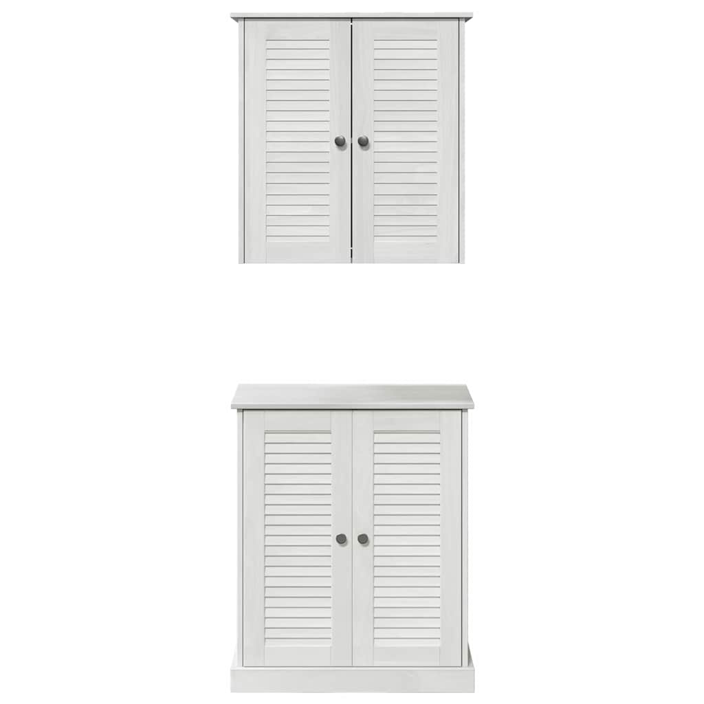 Fürdőszoba bútor szett polcokkal 2 pcs Barna 67.5 x 34 x 80 cm