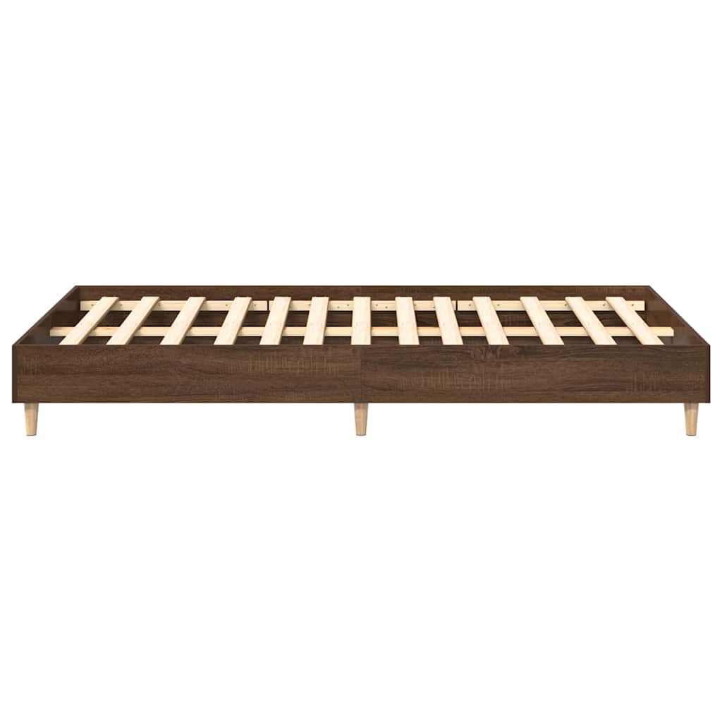 barna tölgy színű szerelt fa ágykeret matrac nélkül 120x200 cm