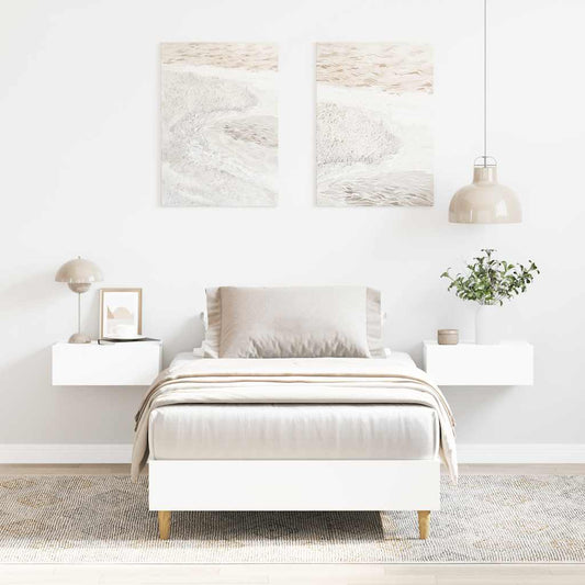 fehér szerelt fa ágykeret matrac nélkül 90 x 200 cm