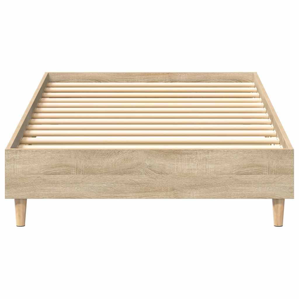 sonoma tölgy színű szerelt fa ágykeret matrac nélkül 90x200 cm