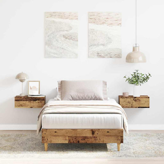 antik fa szerelt fa ágykeret matrac nélkül 90x200 cm