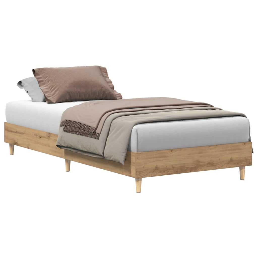 kézműves tölgy szerelt fa ágykeret matrac nélkül 90x200 cm