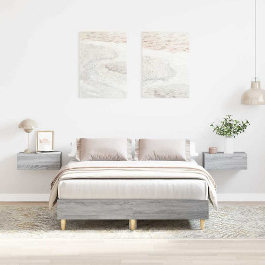 sonoma tölgyszínű szerelt fa ágykeret matrac nélkül 140x190 cm