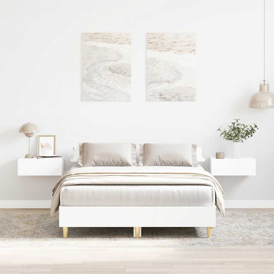 fehér szerelt fa ágykeret matrac nélkül 135 x 190 cm