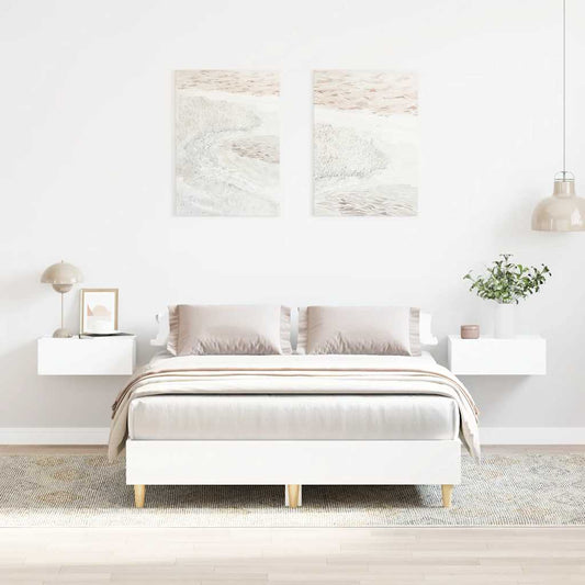 fehér szerelt fa ágykeret matrac nélkül 120 x 190 cm