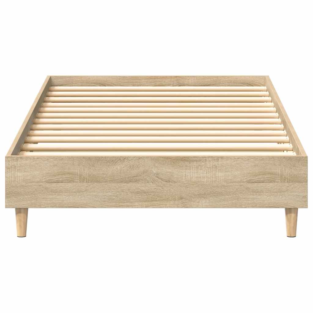 sonoma tölgy színű szerelt fa ágykeret matrac nélkül 90x190 cm