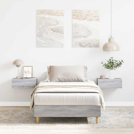 sonoma tölgyszínű szerelt fa ágykeret matrac nélkül 90 x 190 cm