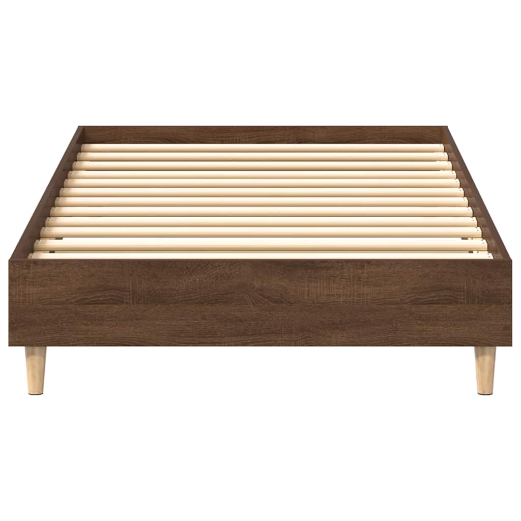 barna tölgy színű szerelt fa ágykeret matrac nélkül 90x190 cm