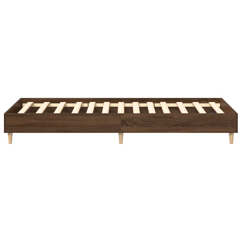 barna tölgy színű szerelt fa ágykeret matrac nélkül 90x190 cm