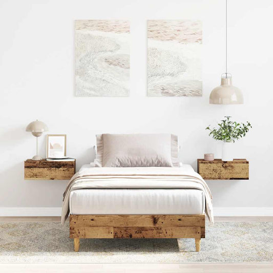 antik fa szerelt fa ágykeret matrac nélkül 90x190 cm