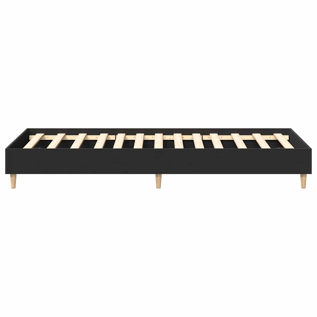 fekete szerelt fa ágykeret matrac nélkül 75 x 190 cm