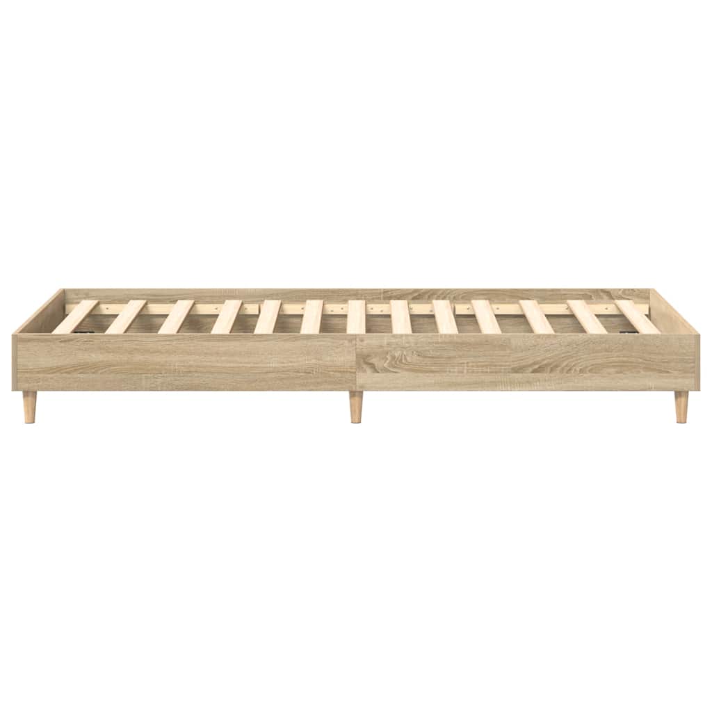 sonoma tölgy színű szerelt fa ágykeret matrac nélkül 75x190 cm