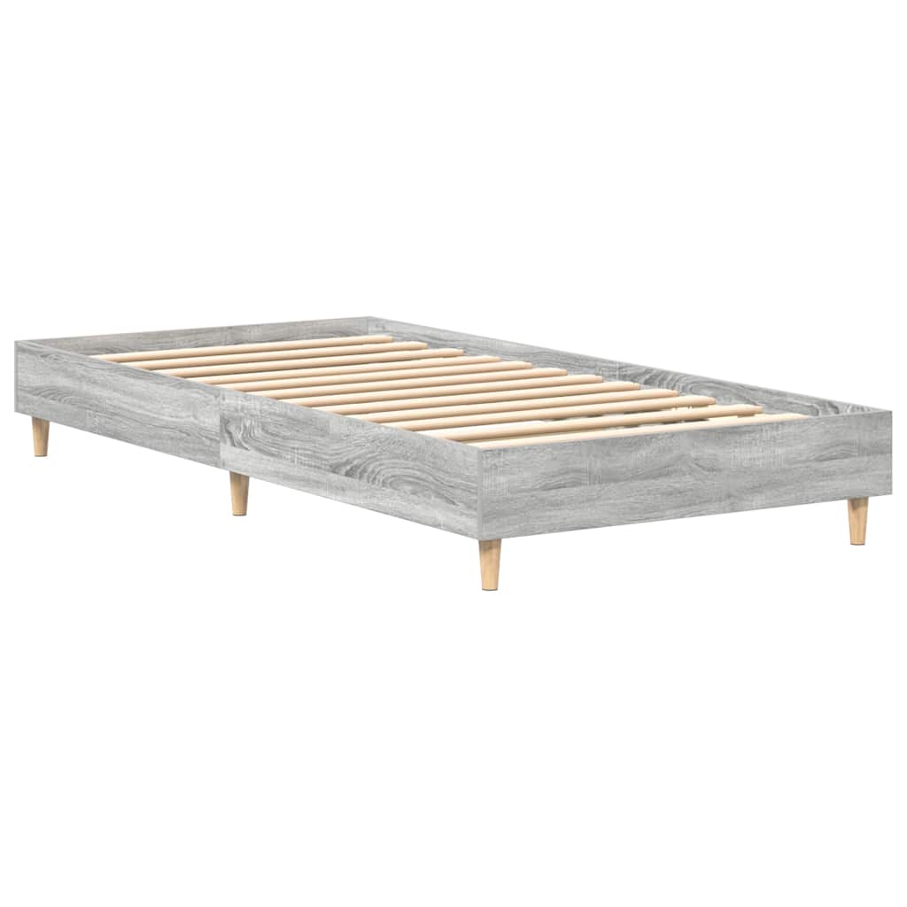 sonoma tölgyszínű szerelt fa ágykeret matrac nélkül 75 x 190 cm