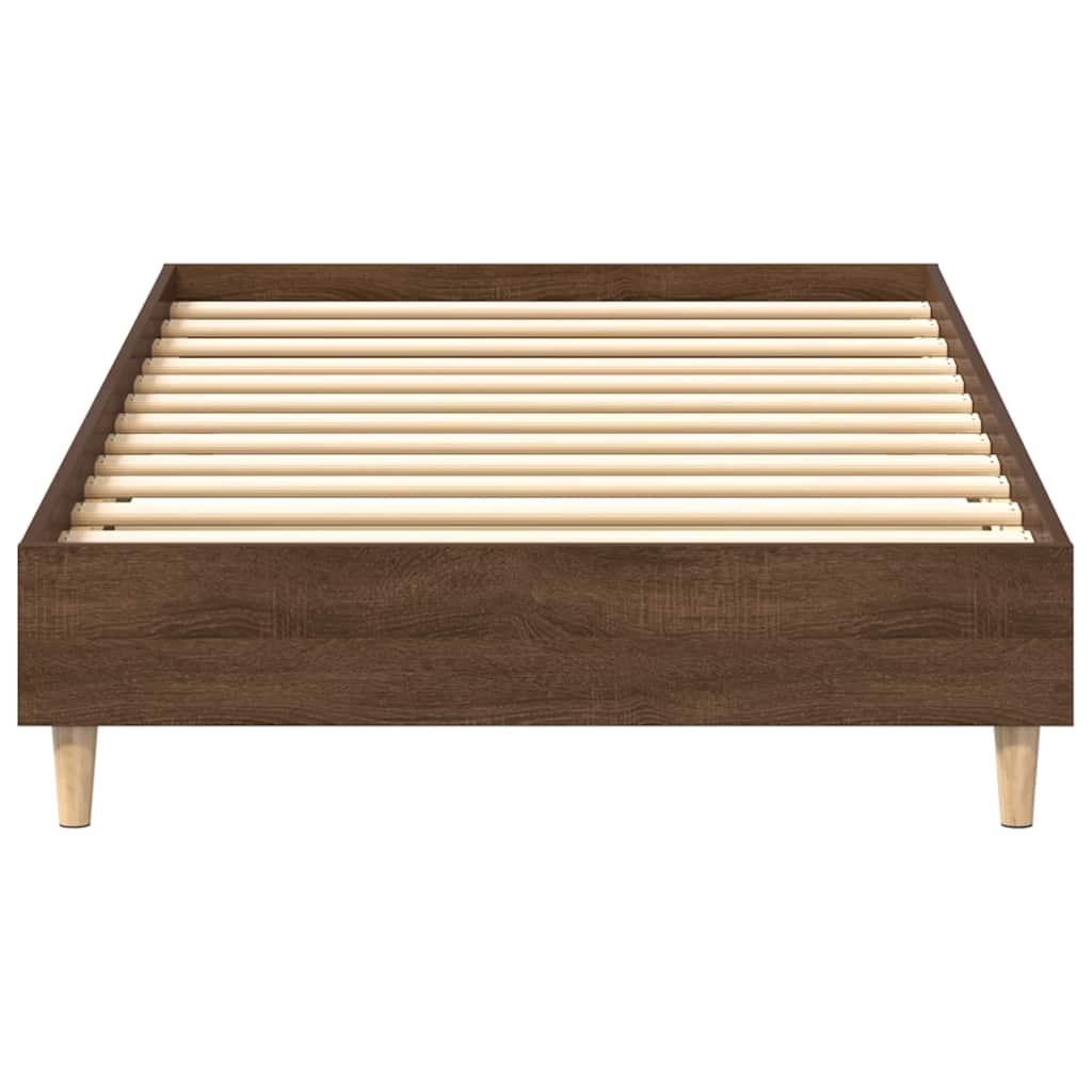 barna tölgy színű szerelt fa ágykeret matrac nélkül 75x190 cm