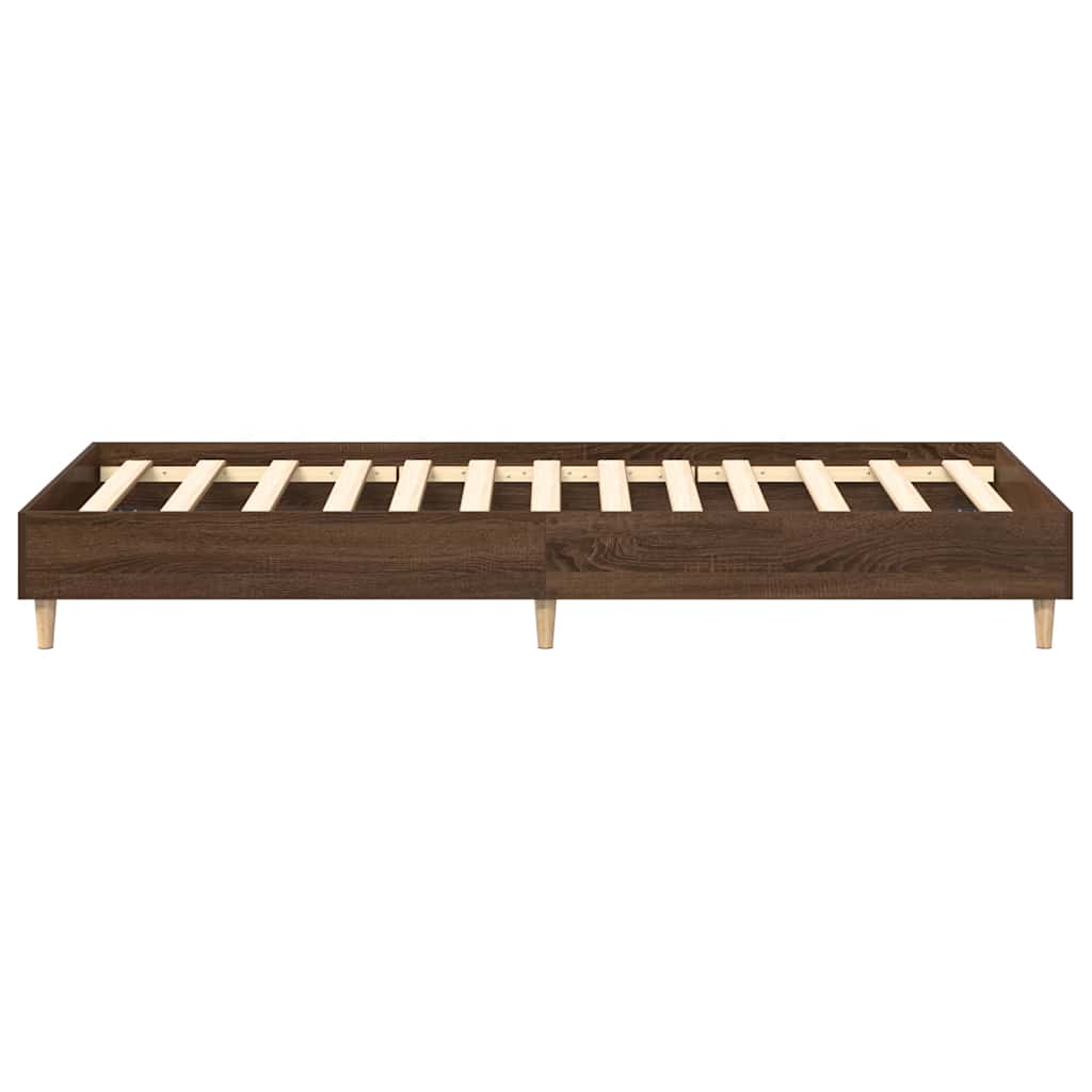 barna tölgy színű szerelt fa ágykeret matrac nélkül 75x190 cm