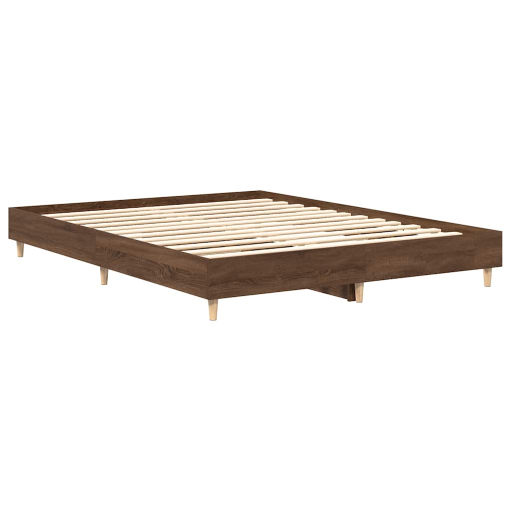 barna tölgy színű szerelt fa ágykeret matrac nélkül 75x190 cm