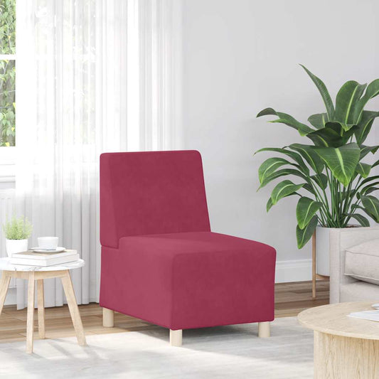 bordó bársony karfa nélküli kanapészék 55 cm