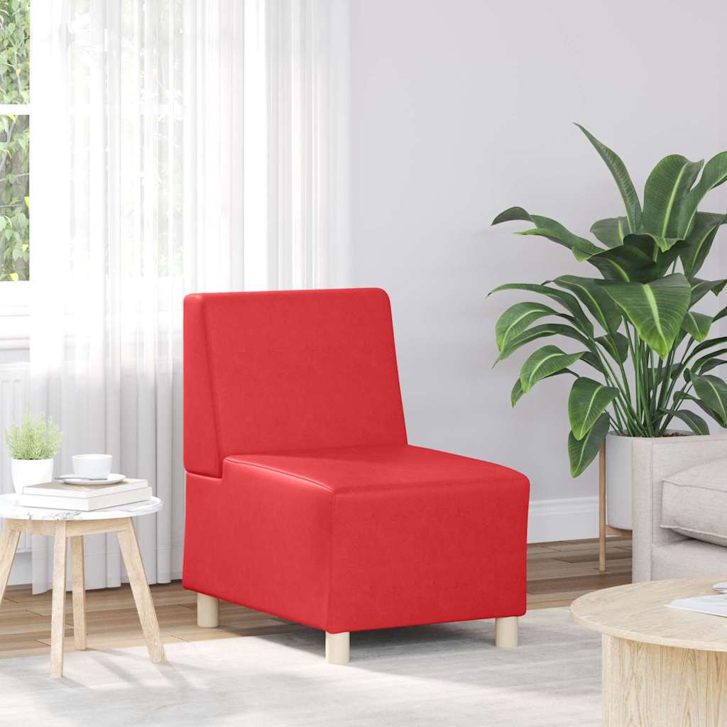 piros műbőr karfa nélküli kanapészék 55 cm