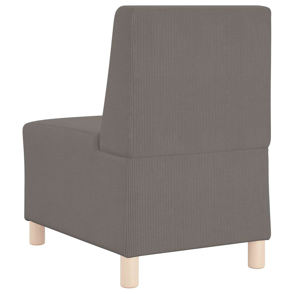 világosszürke kordbársony szövet karfa nélküli kanapészék 55 cm
