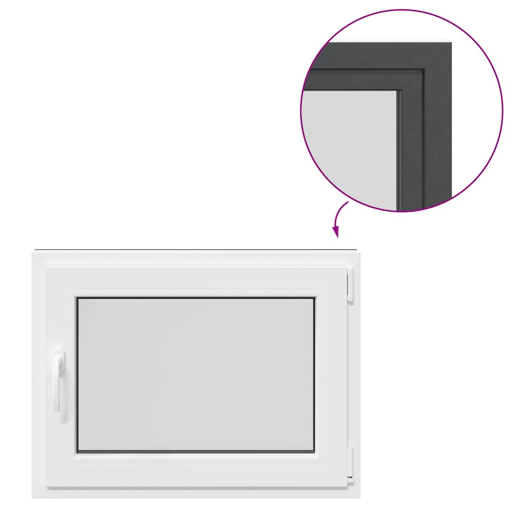 "RISOR" pinceablak 80x60 cm, bukó-nyíló, DIN, jobb oldali, antracit