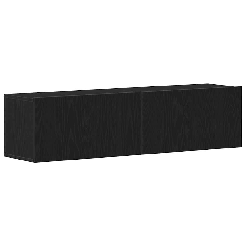fekete tölgy színű szerelt fa TV-szekrény 120x30x30,5 cm
