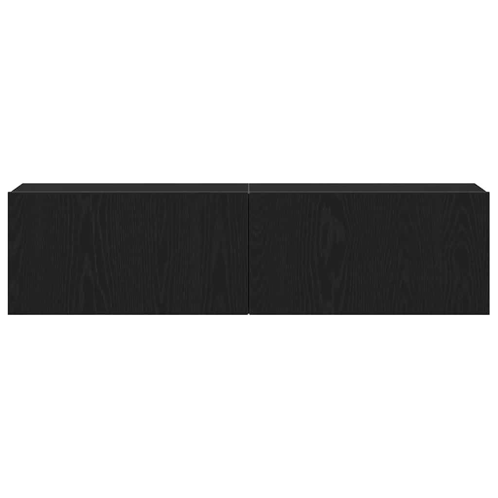 fekete tölgy színű szerelt fa TV-szekrény 120x30x30,5 cm