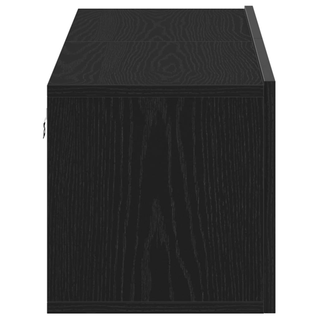 fekete tölgy színű szerelt fa TV-szekrény 120x30x30,5 cm