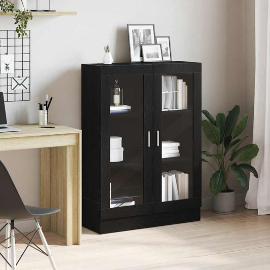 fekete tölgy színű szerelt fa könyvszekrény 82,5x30,5x115 cm