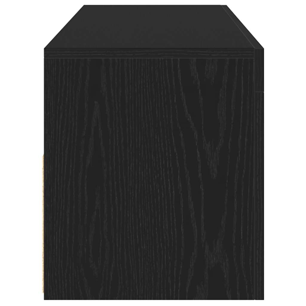 fekete tölgy szerelt fa TV-szekrény LED-ekkel 120x35x40 cm