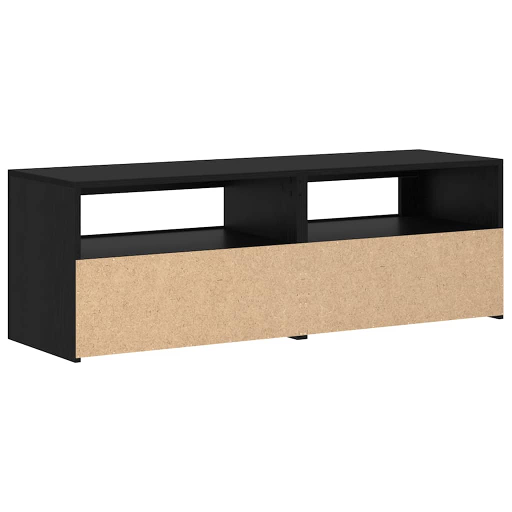 fekete tölgy szerelt fa TV-szekrény LED-ekkel 120x35x40 cm