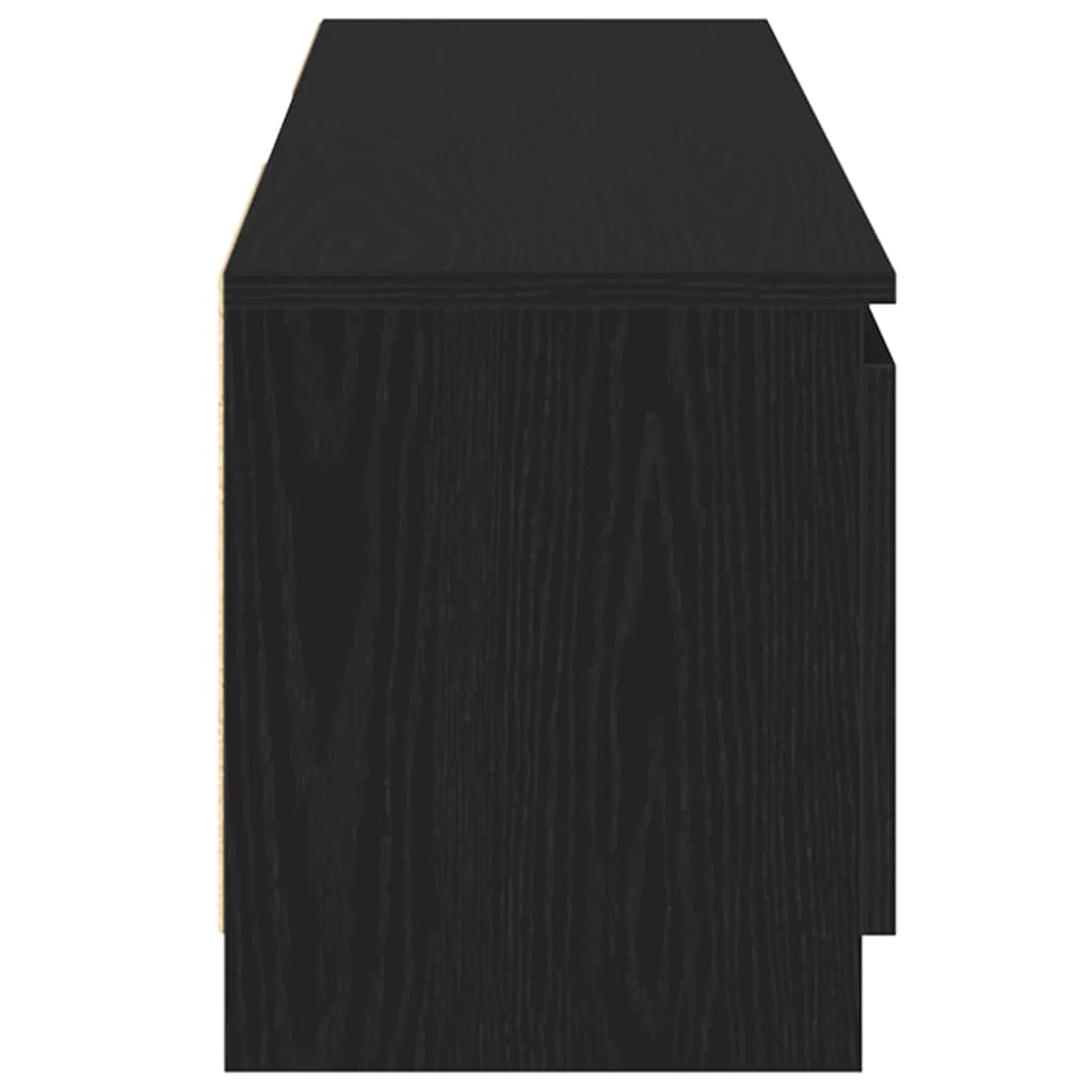 fekete tölgy szerelt fa TV-szekrény LED-ekkel 120x30x36 cm