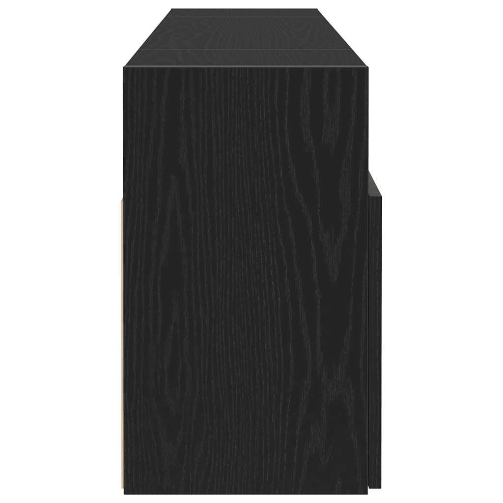fekete tölgy szerelt fa TV-szekrény LED-ekkel 120x30x50 cm
