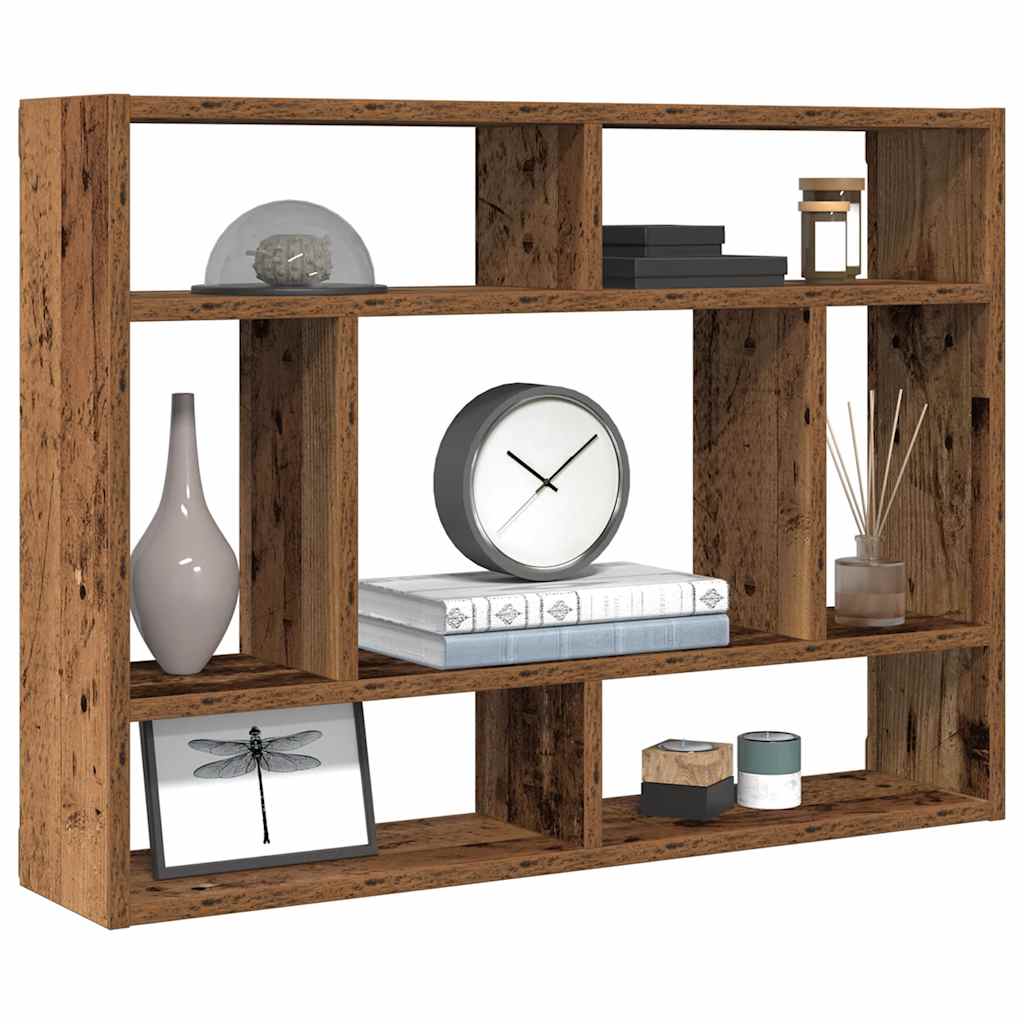 antik fa szerelt fa fali polc 75x16x55 cm