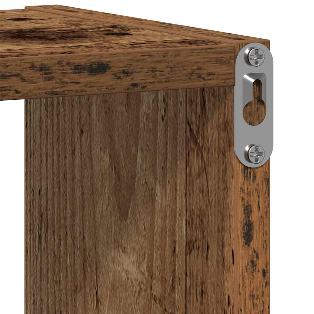 antik fa szerelt fa fali polc 75x16x55 cm